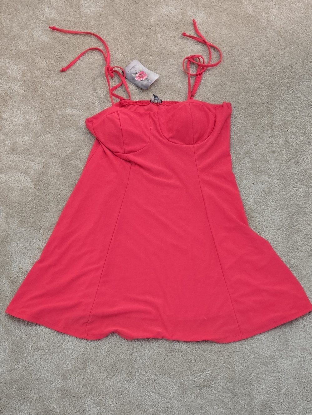 Red Tie-Strap Bustier Sundress